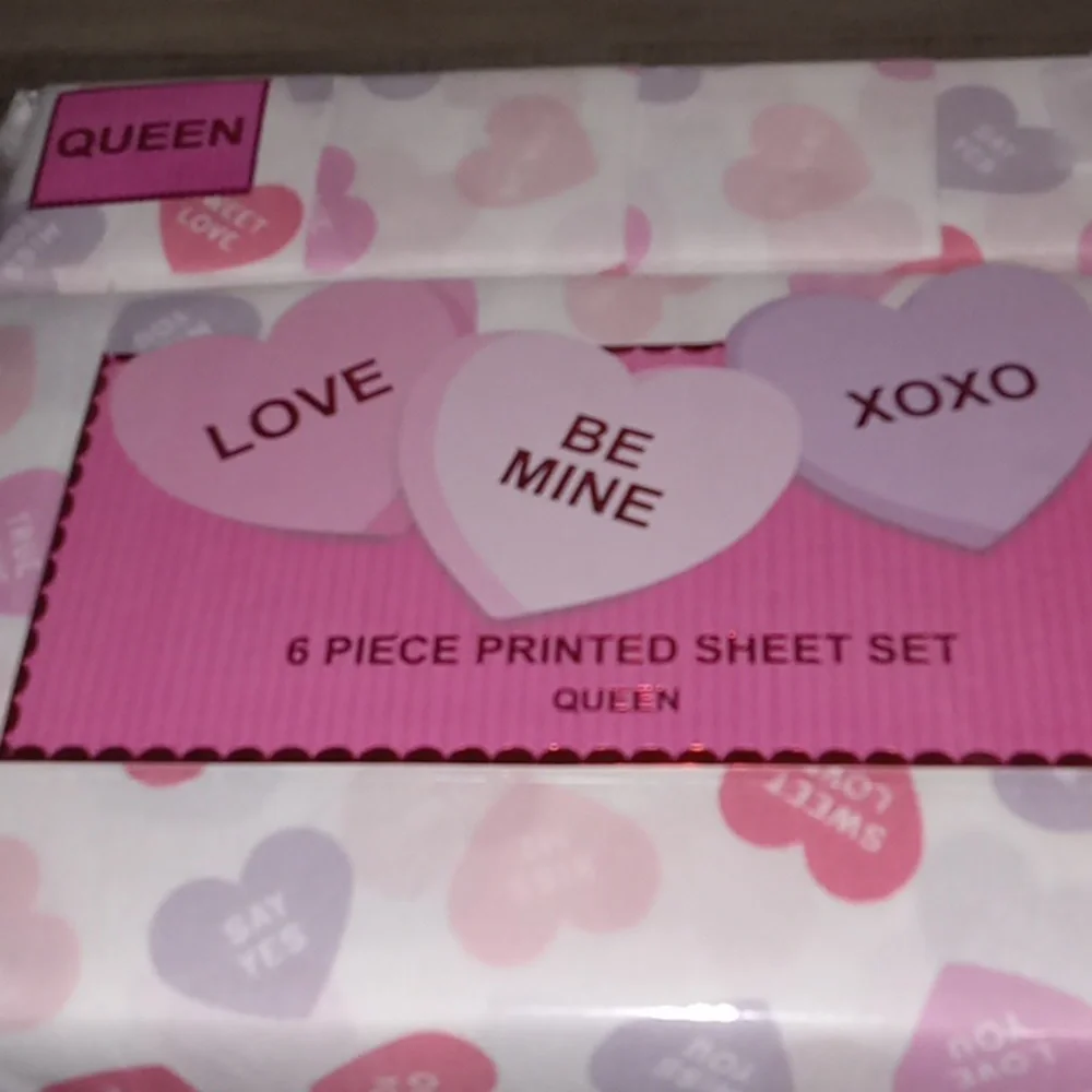 Valentines Day Conversation Hearts Sheet Set New - Picture 1 of 4